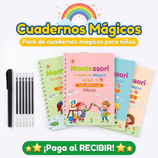 Kit Genios en Casa — 4 Cuadernos Montessori
